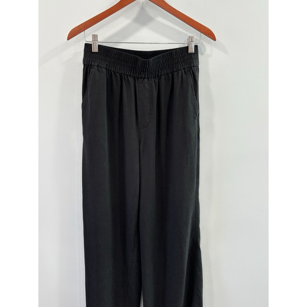 Madewell Black Wide Leg Pull On Pants Size Small Tall Viscose Lyocell Trousers - Picture 2 of 11